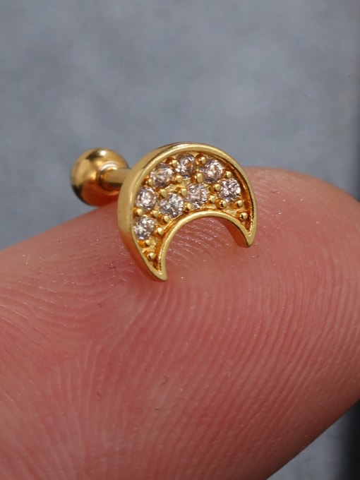 EGD0249 white Brass Cubic Zirconia Geometric Cute Single Earring(Only-One)