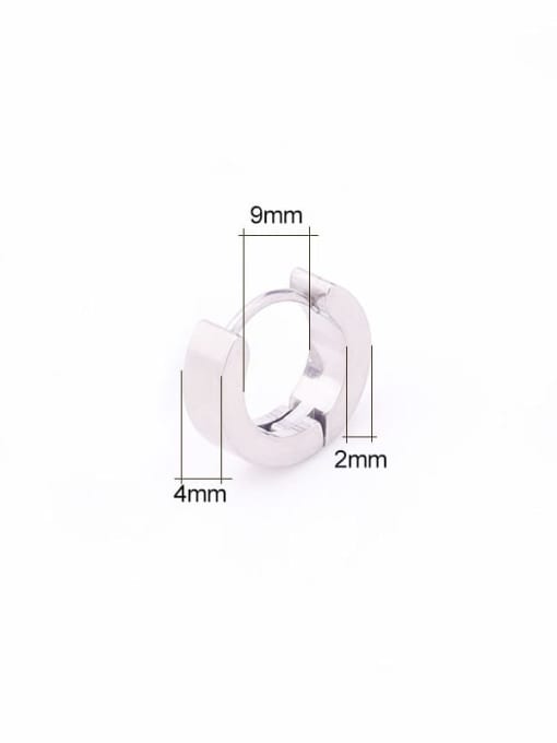 HISON Stainless steel  Smooth Geometric Minimalist Huggie Earring 2