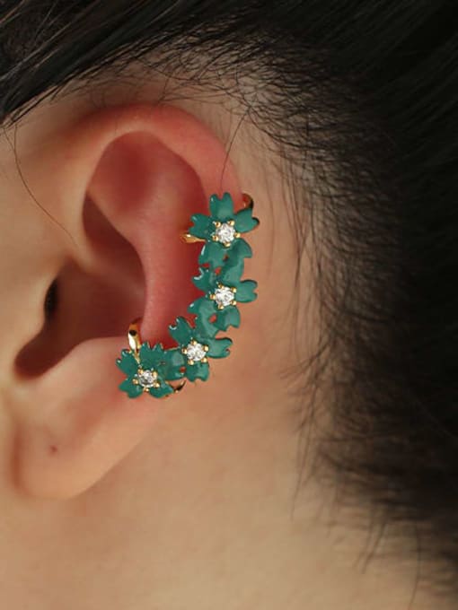 ACCA Brass Enamel Flower Minimalist Single Earring 1