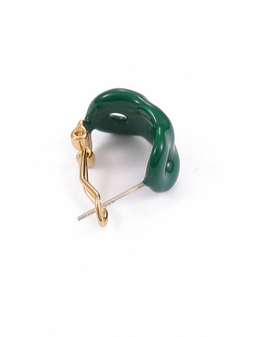 Five Color Brass Enamel Geometric Minimalist Single Earring 2