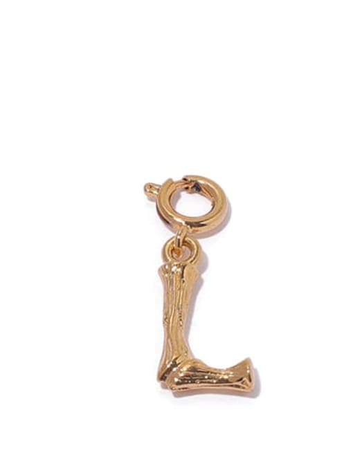 L Brass Minimalist  Letter Pendant