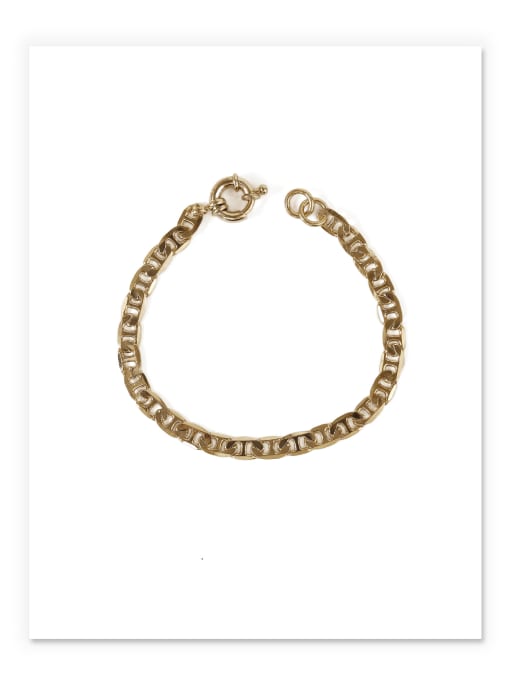 Gold Brass Hollow  Geometric Vintage Link Bracelet