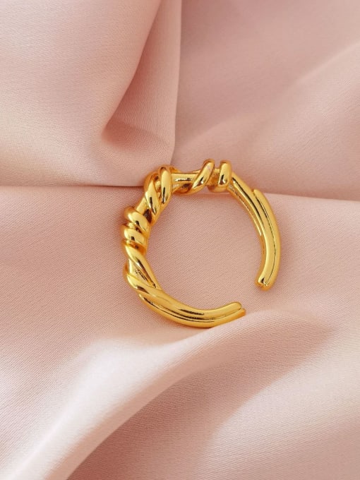 18K gold Brass Geometric Vintage Band Ring