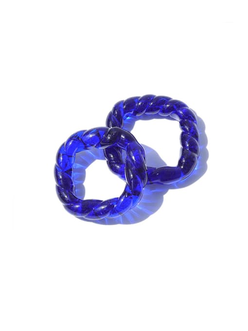 Five Color Hand Glass Square Minimalist Band Ring 0