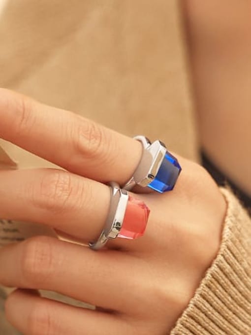 ACCA Brass Resin Geometric Vintage Band Ring 3