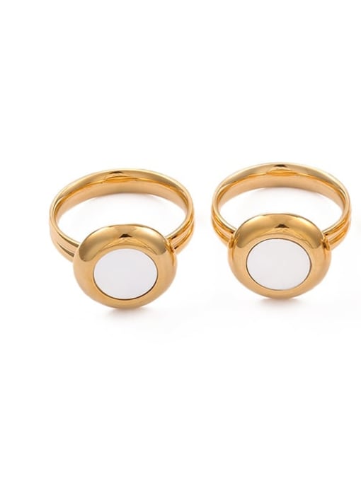 Five Color Brass Shell Round Trend Band Ring 3