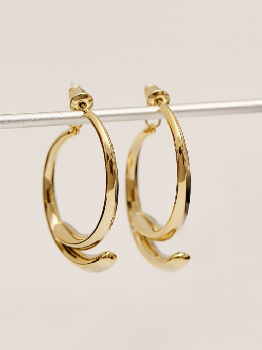 HYACINTH Brass Smooth Geometric Minimalist Drop Trend Korean Fashion Earring 0
