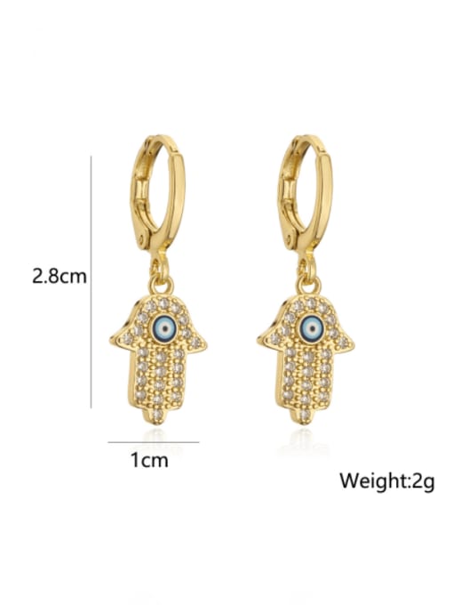 AOG Brass Cubic Zirconia Palm Vintage Earring 1
