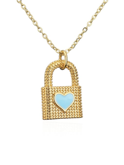 AOG Brass Enamel Heart   Vintage Locket Pendnat Necklace 0
