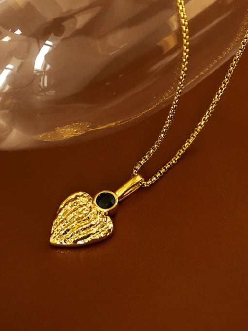 Five Color Brass Cubic Zirconia Heart Vintage Necklace 0