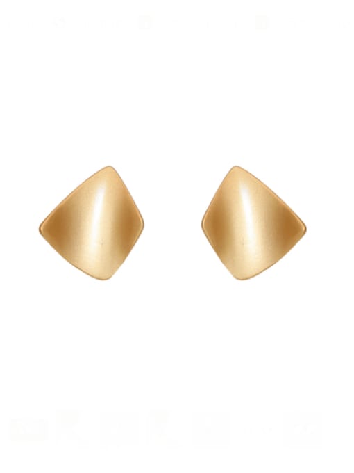HYACINTH Brass Smooth Square Minimalist Clip Earring