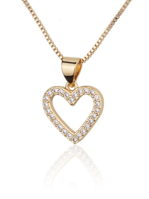 renchi Brass Cubic Zirconia  Minimalist Heart Earring and Necklace Set 3