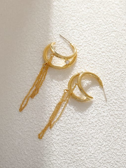 16K gold Brass Tassel Minimalist Drop Earring