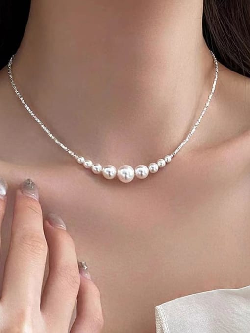 HYACINTH Alloy Freshwater Pearl Geometric Dainty Beaded Necklace 1