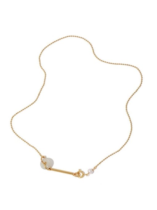 Necklace Brass Imitation Pearl Geometric Hip Hop Necklace