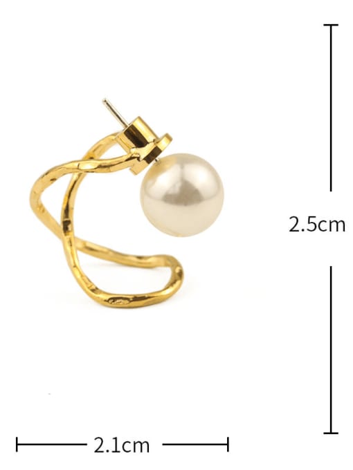 Cross payment Brass Imitation Pearl Irregular Vintage Drop Earring