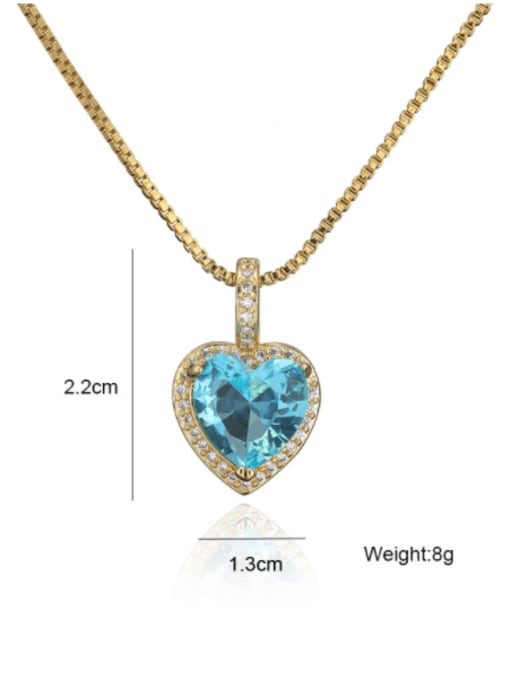 AOG Brass Cubic Zirconia Trend Heart  Pendant Necklace 4