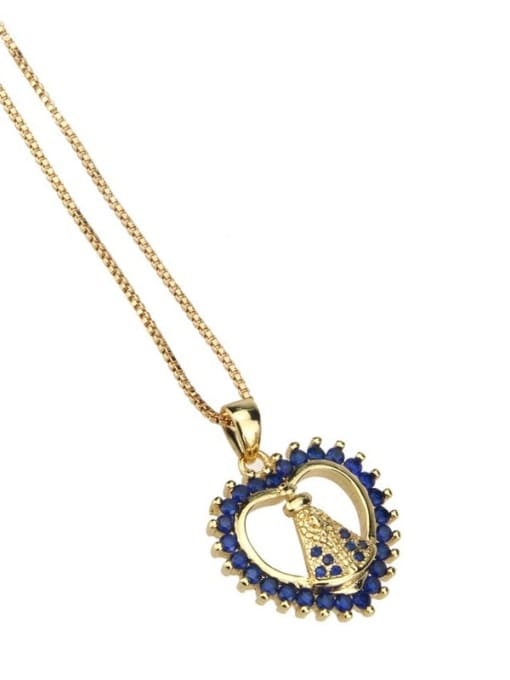 renchi Brass Rhinestone Heart Minimalist Regligious Necklace 2