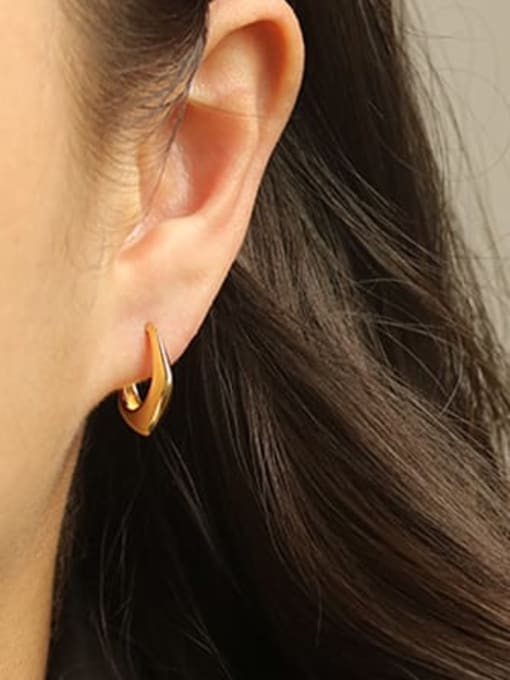 ACCA Brass Smooth  Geometric Minimalist Stud Earring 1