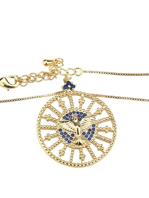 renchi Brass Rhinestone Religious Vintage Necklace 1