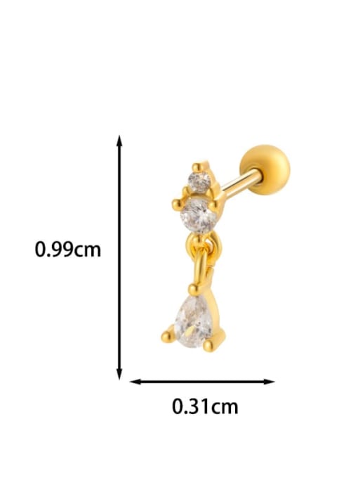 7 golden yellow Brass Cubic Zirconia Wing Trend Single Earring