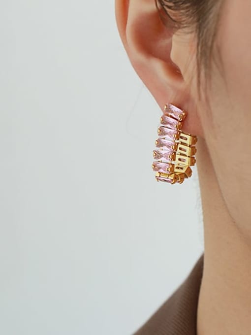 ACCA Brass Cubic Zirconia Tassel Minimalist Drop Earring 2