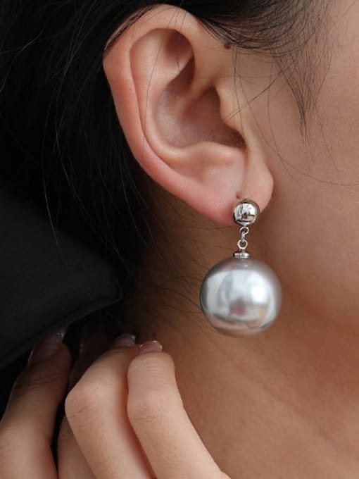 ACCA Brass Bead Round Minimalist Drop Earring 1