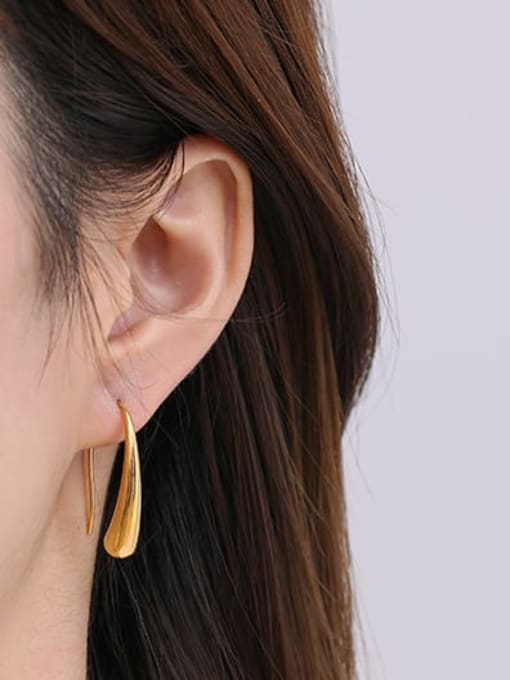ACCA Brass Water Drop Minimalist Hook Earring 1