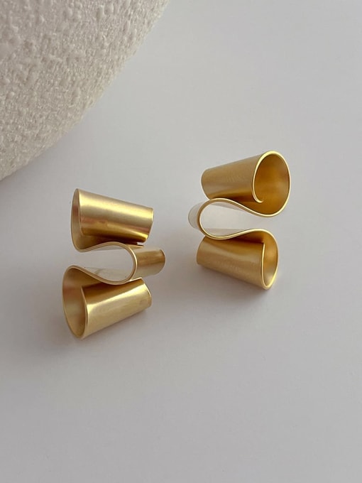 N52 gold Brass Irregular Minimalist Stud Earring