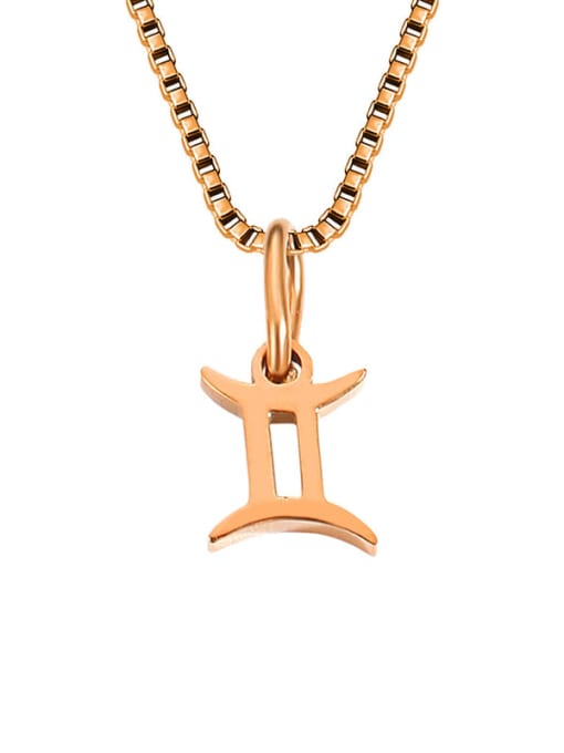 Gemini Rose Gold Stainless steel Constellation Minimalist Necklace