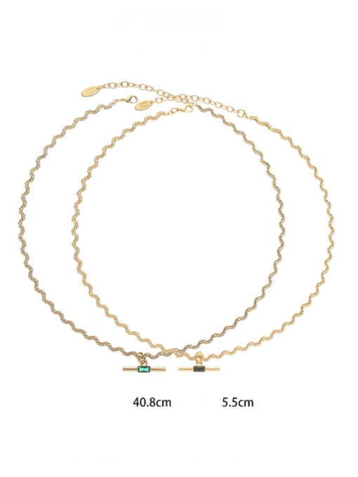 Five Color Brass Cubic Zirconia Geometric Vintage Necklace 2