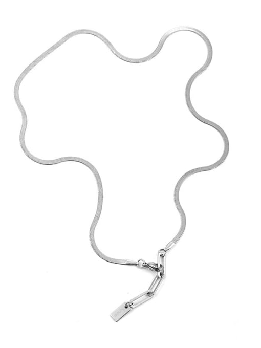 Snake bone chain (no pendant, ) Titanium Steel Geometric Hip Hop Snake bone chain Chain