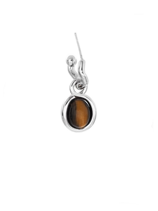 Tiger Eye Stone (sold separately) Brass Malchite Geometric Minimalist Drop Earring(Sold Separately)