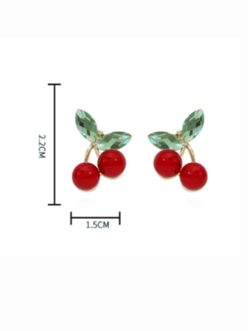 HYACINTH Alloy Resin Friut Cherry Cute Stud Earring 3