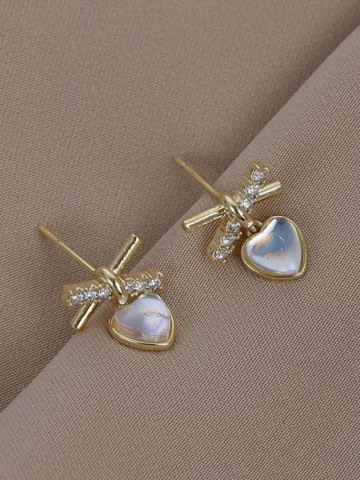 YOUH Brass Heart Dainty Stud Earring 3