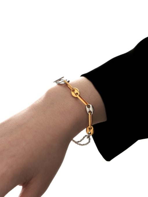 TINGS Brass Geometric Vintage Double-layer twist  chain Link Bracelet 1