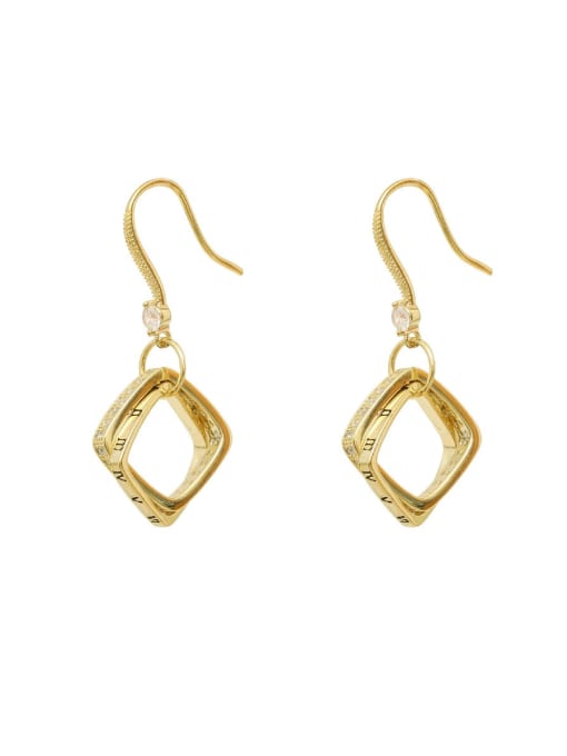 HYACINTH Copper Cubic Zirconia Geometric Minimalist Hook Trend Korean Fashion Earring 0