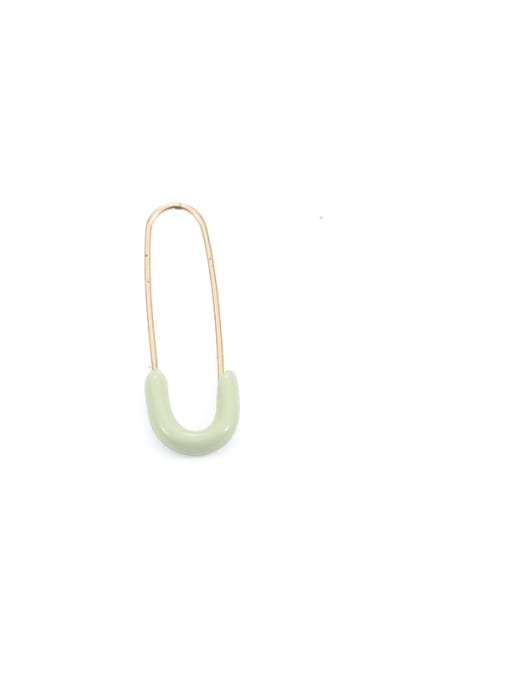 Fruit green pin single Brass Enamel Bowknot Minimalist Single Earring(only one)