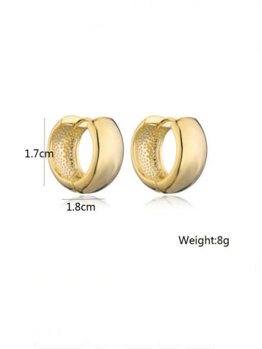 AOG Brass Smooth  Geometric Minimalist Huggie Earring 3