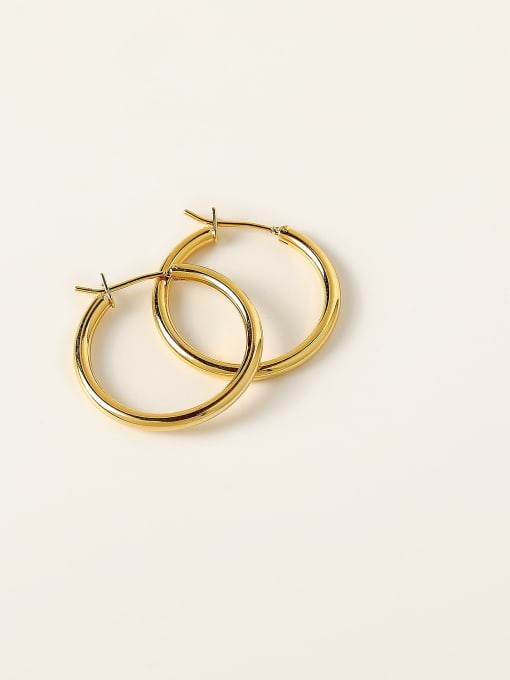 HYACINTH Brass Round Minimalist Hoop Trend Korean Fashion Earring