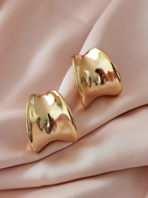 14k gold Brass Irregular Minimalist Stud Earring