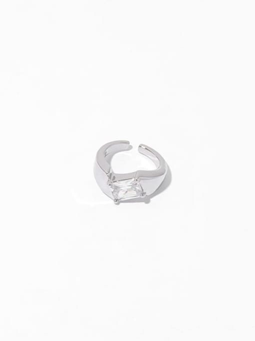 rings Brass Cubic Zirconia Geometric Hip Hop Cocktail Ring