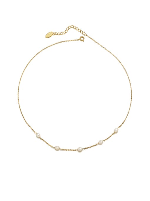 Interstellar chain Brass Imitation Pearl Tassel Vintage Lariat Necklace
