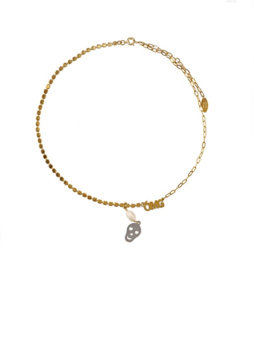 ACCA Brass Skull Vintage chain round Necklace