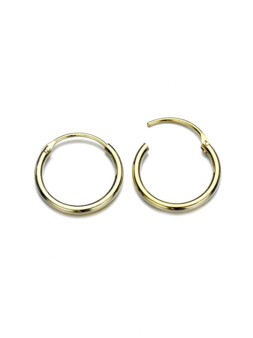 golden Stainless steel Round Minimalist Hoop Earring