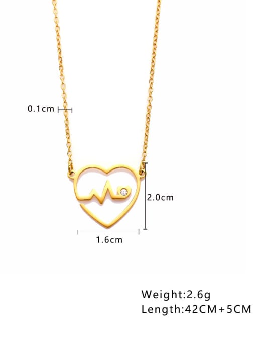 golden Titanium Steel Hollow Heart Minimalist Necklace