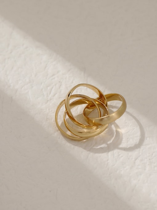 HYACINTH Brass Geometric Minimalist Stackable Ring