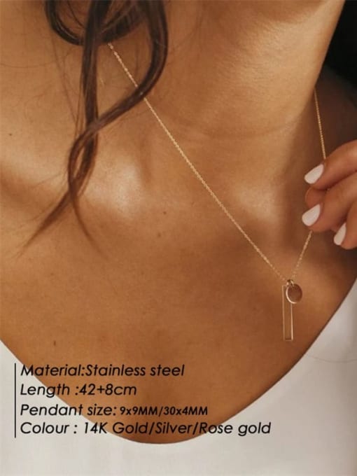 Desoto Titanium Steel Geometric Minimalist Necklace 2