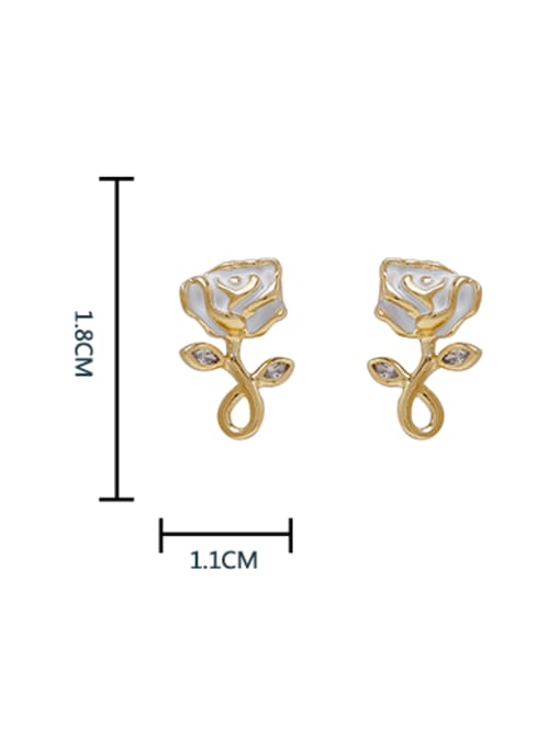 HYACINTH Brass Enamel Rosary Cute Stud Earring 1