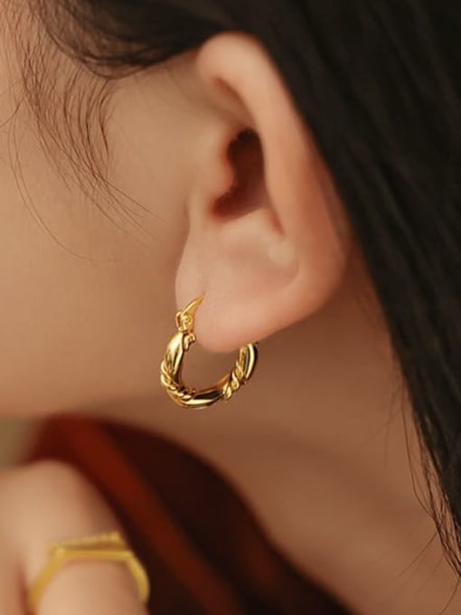 Five Color Brass Geometric Minimalist Huggie Earring 1